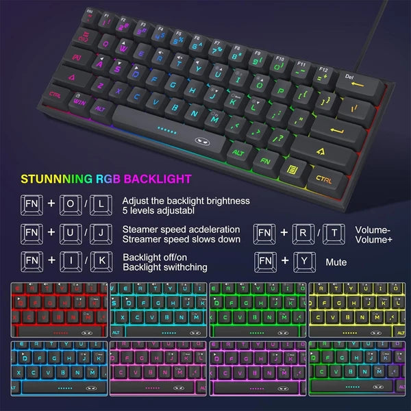 MageGee TS91 Wired Membrane RGB Gaming Keyboard