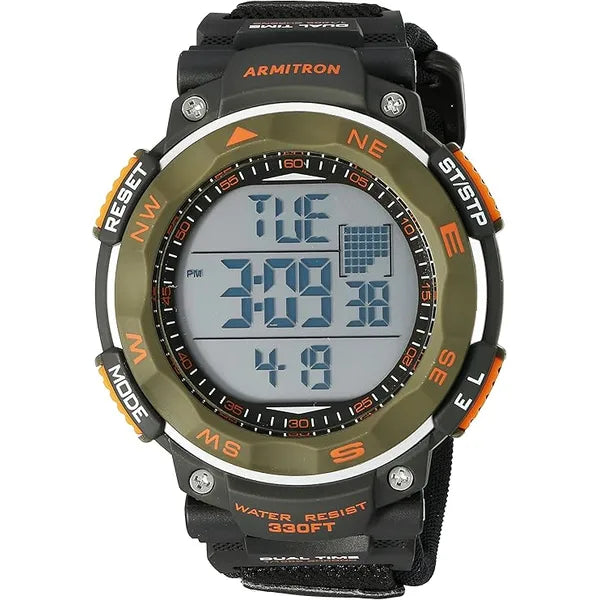 Armitron Sport Men's Olive Green Digital Back Neoprene Strap Watch