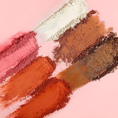 Blush Highlighter Palette, DELANCI 6 Color Blushes Highlighter Bronzer Makeup Palette, Natural Matte Shimmer Face Blush Illuminator Pallet, Cheek Blushing Pressed Powder 27g