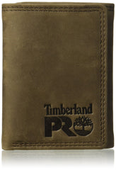 Timberland PRO mens Leather RFID Trifold Wallet With ID Window Wallet - Dark Brown/Pullman
