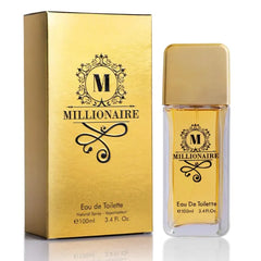 URBAN COLLECTION Millionaire Eau De Toilette for Men Citrus, Woody & Spicy Blend Top Notes of Orange & Grapefruit with Mint - Base Notes of Amber, Leather & Patchouli - Vegan & Cruelty-Free - Elegant 100ml Bottle