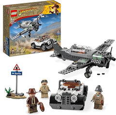 LEGO Indiana Jones Escape from the Fighter Plane Action Set with Buildable Plane Model and Vintage Car Toy Car, Plus 3 Mini Figures, The Last Crusade Movie 77012