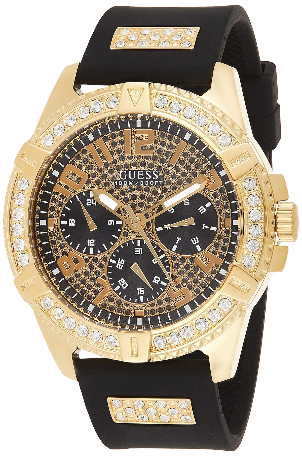 GUESS Men's Quartz Watch with Analog Display and Silicone Strap W1132G1