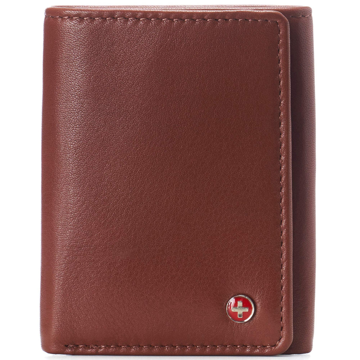 Alpine Swiss Men's Leon Trifold Wallet RFID Safe York Collection - Soft Nappa Tan