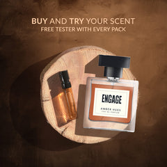 Engage Amber Hues Perfume For Men, Long Lasting, Ambery And Fruity, Ideal For Special Occasions, For Men, Tester Free, 100Ml