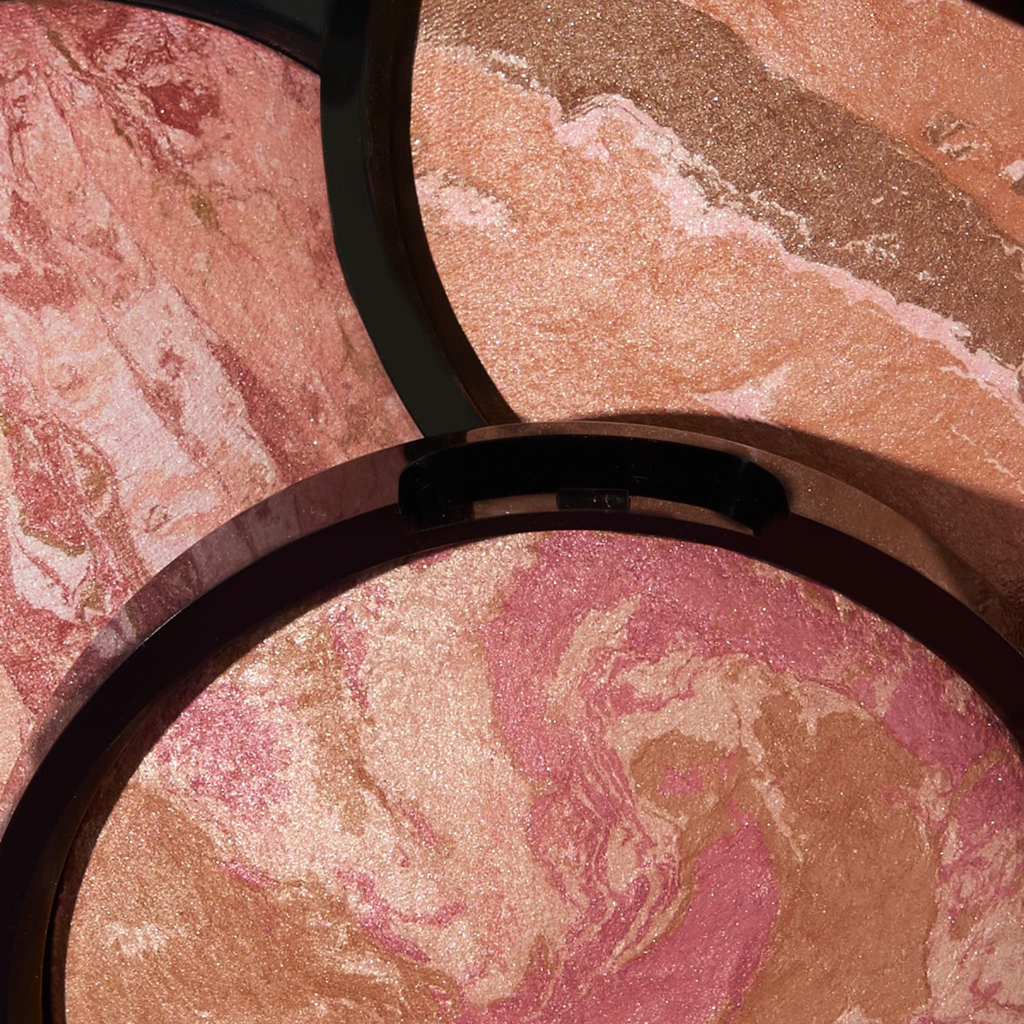 (Rose Bronze) - LAURA GELLER Baked Blush-n-Bronze Marbleized 2-in-1 Bronzer Blush Contour Face with a Radiant Flush, Rose Bronze