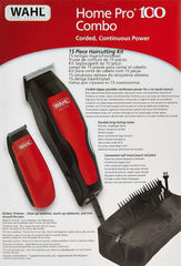 WAHL Home Pro 100 Combo Hair Clipper+Trimmer, Corded Electric, Men's Grooming Set with Precision Blades, Sleek Design, and Dry Operation, 1395.0417