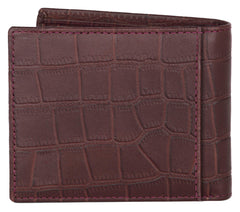 WildHorn Men Leather Wallet for Men Men's Wallet - MAROON CROCO