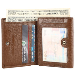 HAMMONDS FLYCATCHER Genuine Leather Wallet for Men, RFID Protected Leather Purse for Men, Money Purse for Men, Tri-Fold Wallet, 5 Card Slots, 2 ID Slots, Hidden Pockets, Metal Snap Button, Brushwood