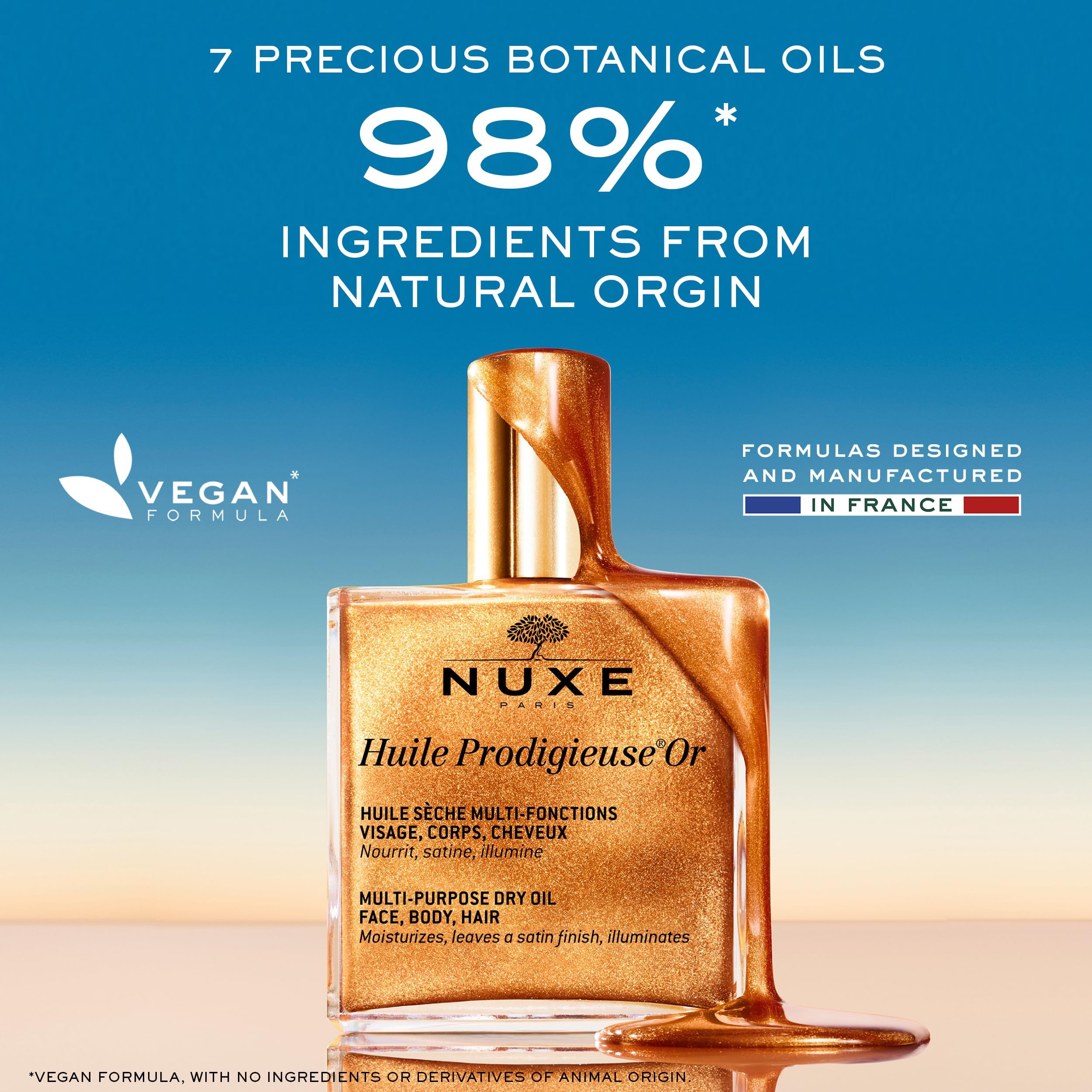 Nuxe - Huile Prodigieuse Golden Shimmer Face and Body Oil 50 ml (Pack of 1) bronze