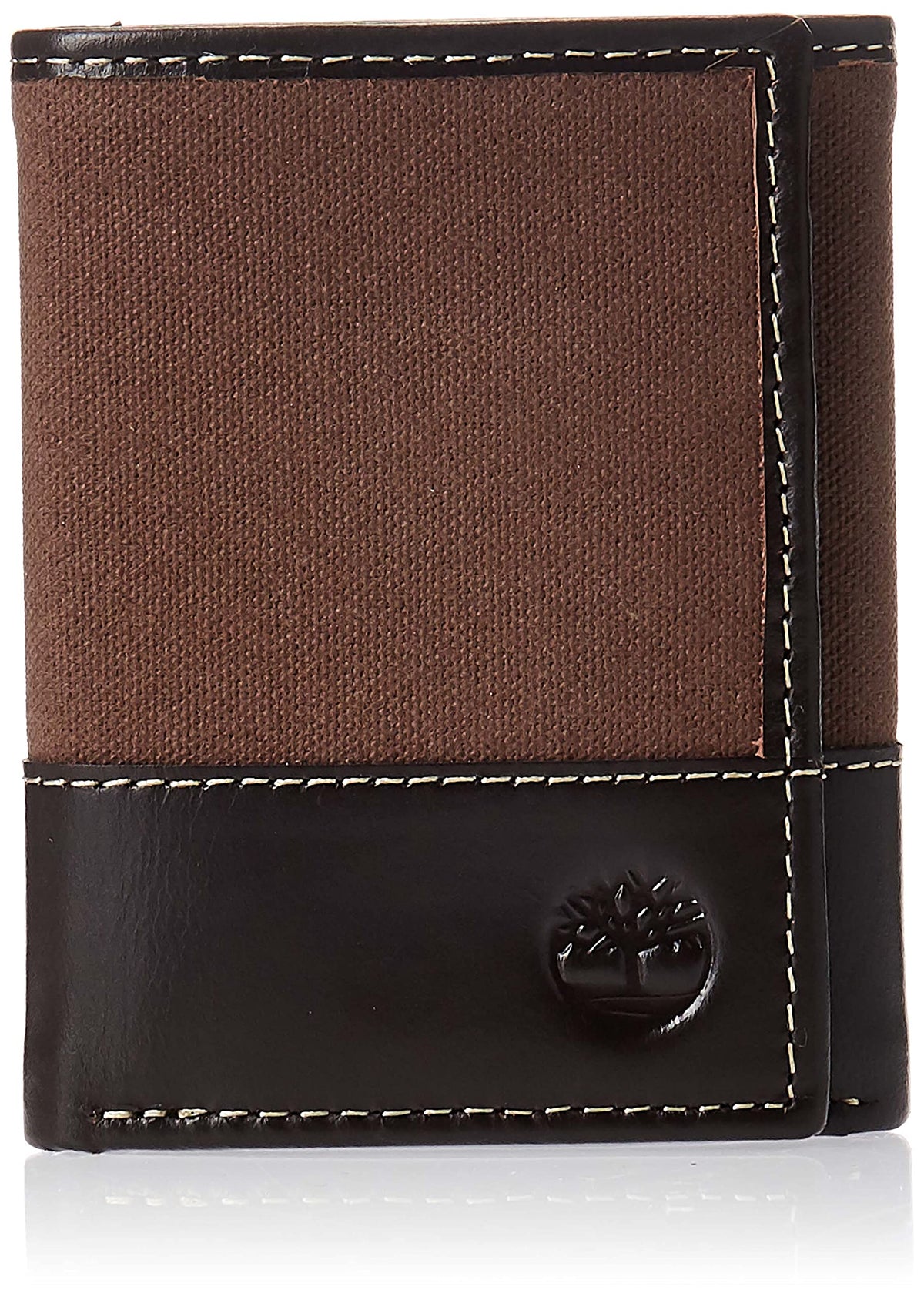 Timberland Men's Canvas & Leather Trifold Wallet - Dark Earth