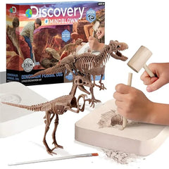 Discovery Dinosaur Fossil Dig Kit Excavate & Assemble T Rex & Velociraptor Skeletons 3D Dino Bones Puzzles Jurassic Paleontology Toy for Kids STEM Science Activity Set| Girls & Boys Gift Ages 6+