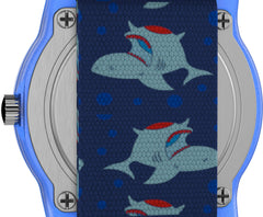 Timex Kid's Analog 28 mm Elastic Fabric Strap Watch - Sharks