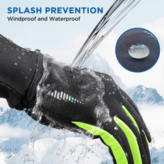 SIMARI Winter Gloves Men Women Touch Screen Glove Cold Weather Warm Gloves Freezer Work Gloves Suit for Running Driving Cycling Working Hiking 102 - Green Flash
