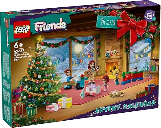 LEGO Friends Advent Calendar 2024, Christmas Countdown Toy for Kids with 24 Surprises Including 5 Mini-Doll Characters and 3 Animal Figures, Themed Gift Idea for 6 Plus Year Old Girls & Boys 42637