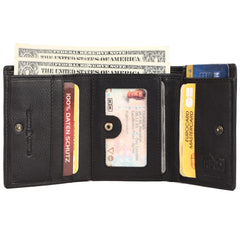 HAMMONDS FLYCATCHER Genuine Pure Leather Small Wallets for Men, Napa Black - RFID Protected Leather Wallet for Men -Mens Wallet with 5 Card Slots -Trifold Money Wallet Purse -Gift for Him
