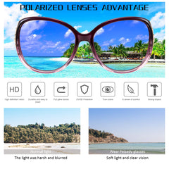 FEISEDY Women Oversized Polarized Sunglasses Ladies Large Shades Classic Fox Sunglasses B2730