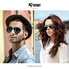 ROCKNIGHT Polarized Aviator Sunglasses for Men Women Metal Flat Top Sunglasses lightweight Driving UV400 Outdoor 58mm