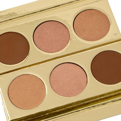 Gerard Cosmetics Starlet Palette Sunset & Vine 3 SHADE HIGHLIGHTER AND BRONZER FACE PALETTE, smooth application, highly pigmented, Use for blush, bronze and contour. CRUELTY FREE & USA MADE, VEGAN