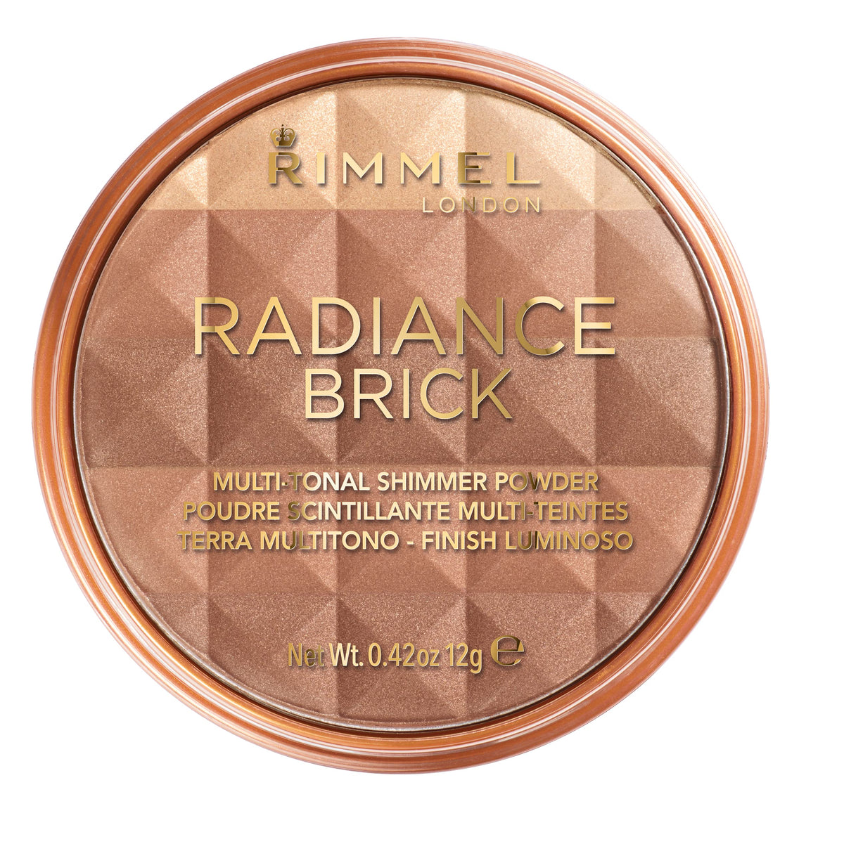 London Radiance Shimmer Brick Pressed Bronzer, Light-As-Air Contouring Formula, 002 Medium, 12 g