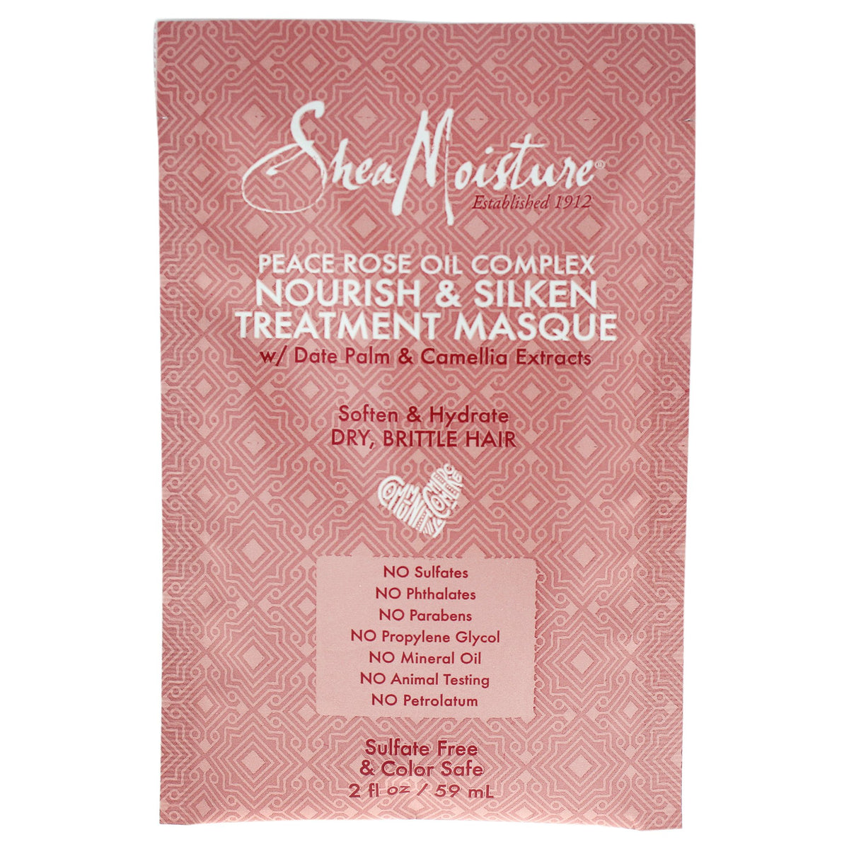 Shea Moisture Peace Rose Oil Complex Nourish and Silken Treatment Masque for Unisex - 2 oz