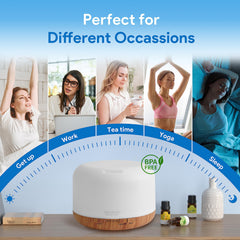 500ml Premium, Essential Oil Diffuser with Remote Control, 5 in 1 Ultrasonic Aromatherapy Fragrant Oil Humidifier Vaporizer, Timer and Auto-Off Safety Switch