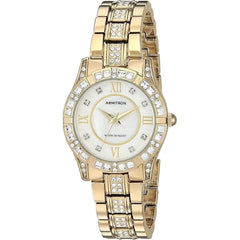 Armitron Women's 75/3996MPGP Crystal Accented Gold-Tone Bracelet Watch