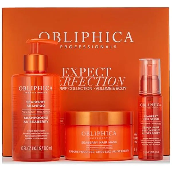 Obliphica Expect Perfection Volume & Body Seaberry Collection Set Elevate Your Haircare Experience with Luxurious Volumizing and Bodifying Formulas for Beautifully Enhanced Hair