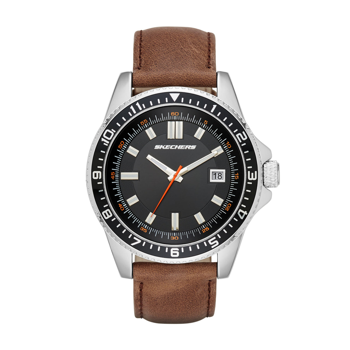 Skechers Men's Ardmore Quartz Metal and Silicone Casual Sports Watch - Black
