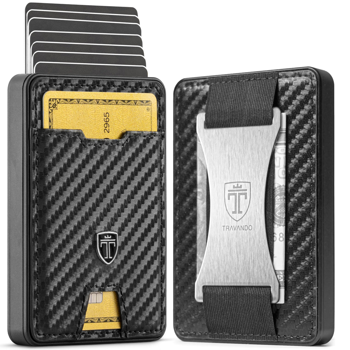 SWYPE Slim Wallet for Men with Money Clip - Metal Mens Wallet - RFID Blocking Credit Card Holder for Men - Minimalist Front Pocket Wallet - Thin and Compact Anti Theft Card Wallet - Men’s Card Case