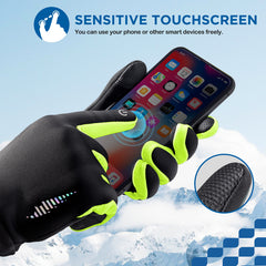 SIMARI Winter Gloves Men Women Touch Screen Glove Cold Weather Warm Gloves Freezer Work Gloves Suit for Running Driving Cycling Working Hiking 102 - Green Flash