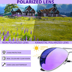 KANASTAL Polarized Sunglasses for Women and Men, Metal Frame Sun Glasses Retro Shades for Mens Driving Outdoor Military Style 100% UV400 Protection