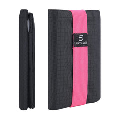 LIGHT FOLD Slim Minimalist Wallets for Men Trifold Nylon Card Holder Men's Wallet Ultra Thin & Stylish Design Front Pocket Wallet with RFID Blocking Hold Up to 12 Cards & Cash, Pink, XS