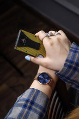 AQUO Money Clip Wallet for Men - Slim Front Pocket Blocking Bifold Credit Card Holder for Men with Gift Box (YELLOW)