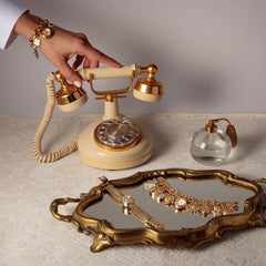 Anne Klein Women's Quartz Watch with Mother of Pearl Dial Analogue Display and Gold Plated Stainless Steel Bracelet 10/8096CHRM