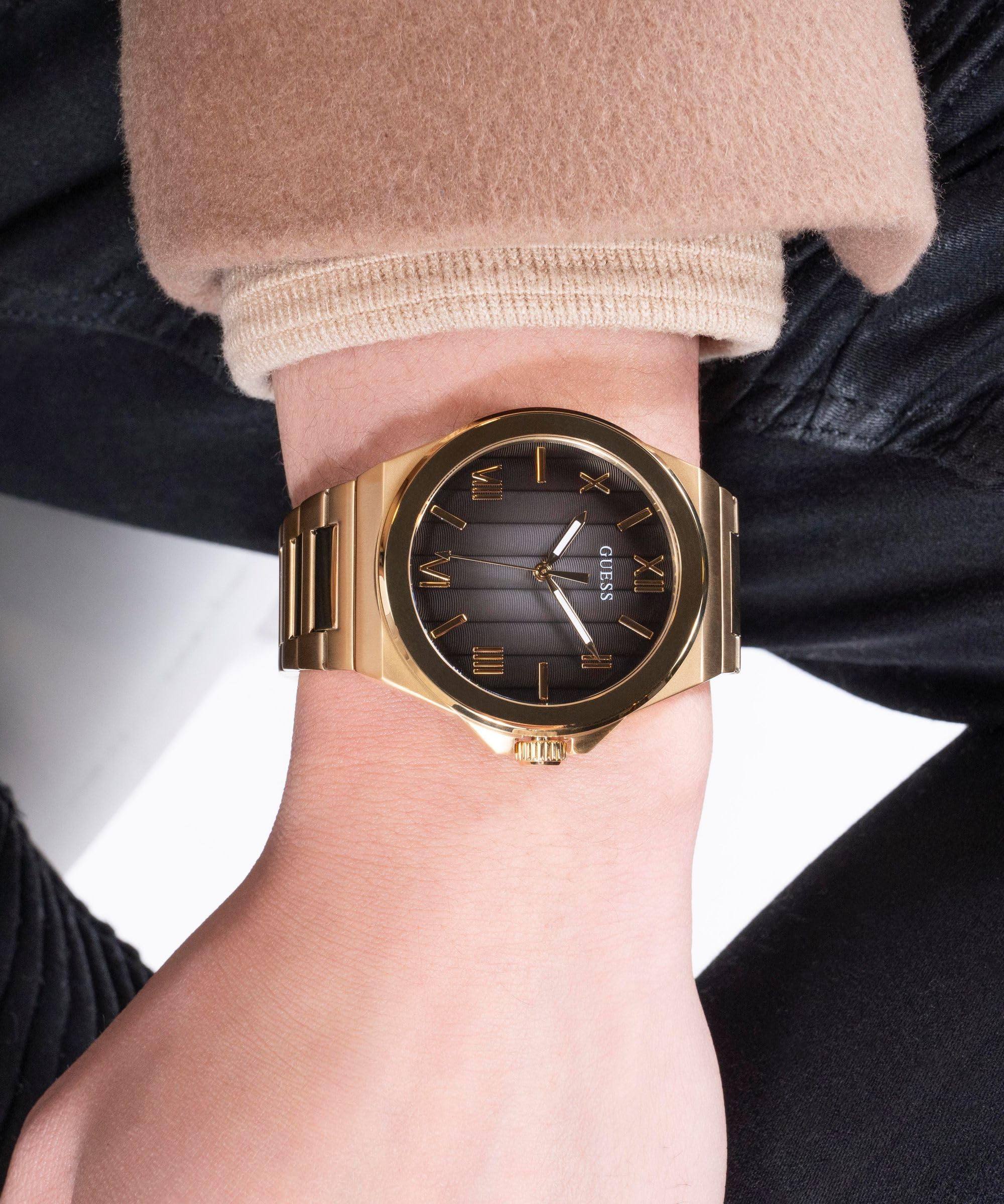 GUESS BR GLD CS W/P GLD TR/TEXTURED GRADIENT GREY & BLK DL/BR/P GLD BRCT