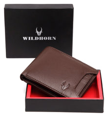WildHorn Men WH1253 Travel Accessory- Bi-Fold Wallet - Brown-WH1253