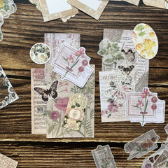 260 Pieces Vintage Scrapbook Supplies Pack Vintage Ephemera Bundle Junk Journal Kit for Art Journaling Bullet Junk Journal Planners DIY Paper Stickers Craft Kits Art Journaling Bullet Journals