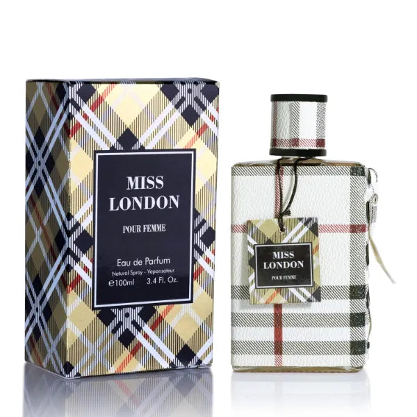 URBAN COLLECTION Miss London for Women Eau De Parfum - Honeysuckle, Rose, Jasmine, Peony - Elegant Blends with Floral, Citrus & Woody Note - Fresh & Feminine Scent - 100ml Bottle for Daily Wear & Special Occasions