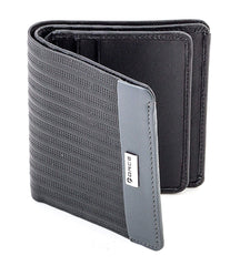 Force Black & Grey Leather For Men - Bifold Wallets