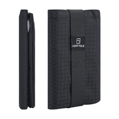 LIGHT FOLD Slim Minimalist Wallets for Men Trifold Nylon Card Holder Men's Wallet Ultra Thin & Stylish Design Front Pocket Wallet with RFID Blocking Hold Up to 12 Cards & Cash, Black, One size
