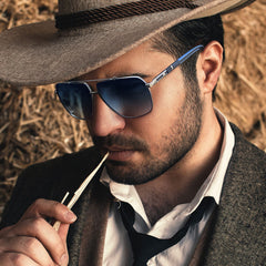 Joopin Classic Rectangle Sunglasses Shades for Men, Metal Sun Glasses Polarized UV Protection
