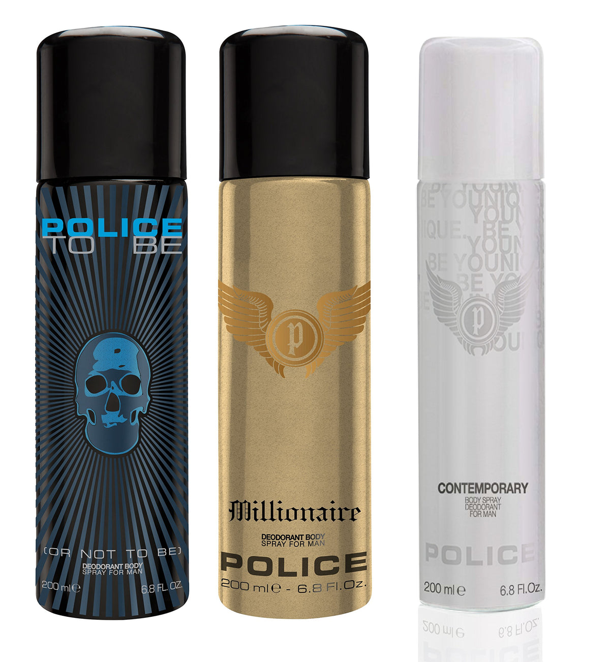 Police To Be + Millionaire + Contemporary Deo Combo Set, 600 ml (Pack of 3)