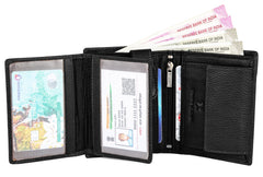 WildHorn Men's Top Grain Leather Ultra Strong Stitching Handcrafted RFID Blocking Wallet, One Size