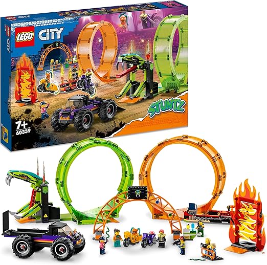 LEGO City Double Loop Stunt Arena 60339 Building Blocks Toy Set; Toys for Boys, Girls, and Kids (598 Pieces)