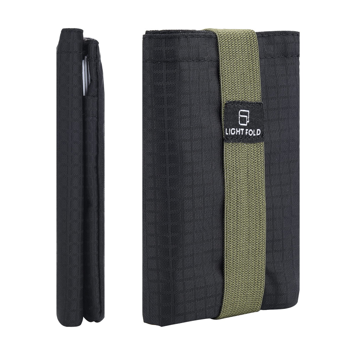 LIGHT FOLD Slim Minimalist Wallets for Men Trifold Nylon Card Holder Men's Wallet Ultra Thin & Stylish Design Front Pocket Wallet with RFID Blocking Hold Up to 12 Cards & Cash, Army Green, One size