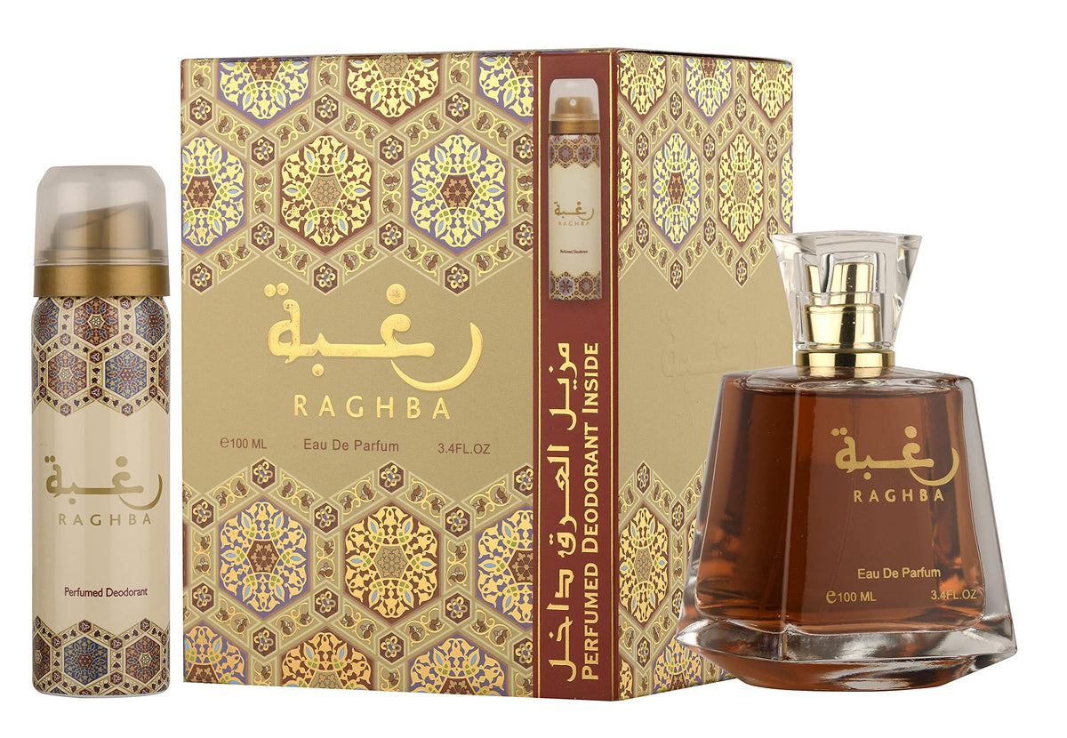 Lattafa Raghba Eau de Parfum For Unisex, 100 ml + 50 ml, Deodorant