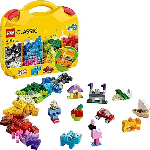 LEGO 10713 Classic Creative Suitcase, Toy Storage Case with Fun Colourful Building Bricks, Gifts for 4 plus Year old Kids, Boys & Girls