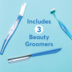 About Face Kai Ultimate Complete Facial Perfecting Kit for Shaving & Exfoliating - Includes 3 Beauty Groomers for Hair Removal and Dermaplaning from Neck, & Hairline