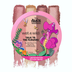 Wet n Wild Alice in Wonderland Talk to the Flowers, Makeup Blush Palette Including 4 Velvety-Soft, Blendable Shades for Buildable, Healthy-Looking Color Cheeks with Long-Lasting Soft Focus Effect